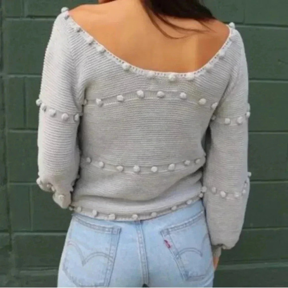STORIA Gray Pom Pom Sweater - Picture 2 of 13